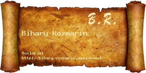 Bihary Rozmarin névjegykártya